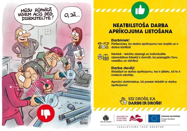 Darba aizsardzība Neatbilstoša darba aprīkojuma lietošana